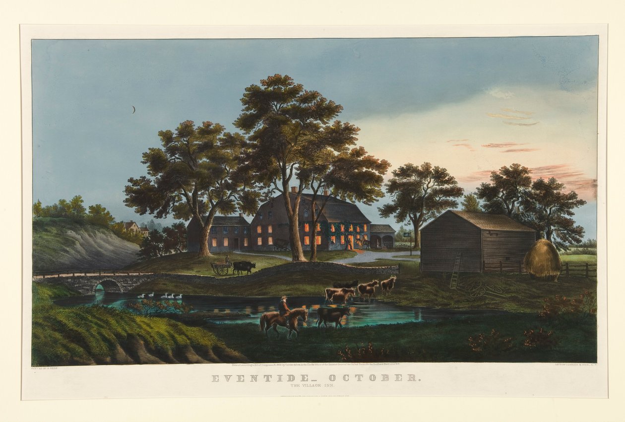 Esemény - október/ The Village Inn alkotó: Currier and Ives