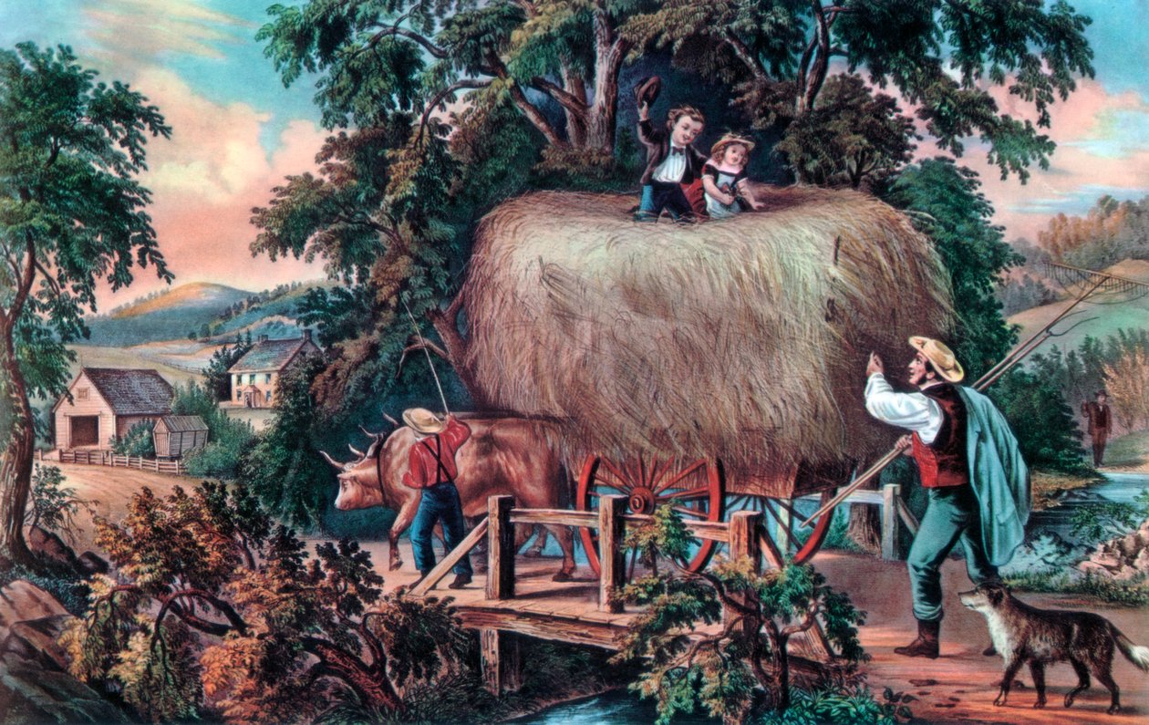 Haying Time, Az utolsó rakomány, 1868. alkotó: Currier and Ives