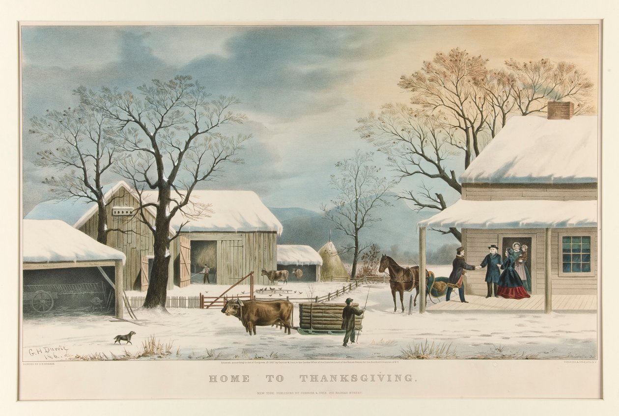 Otthon a hálaadáshoz alkotó: Currier and Ives