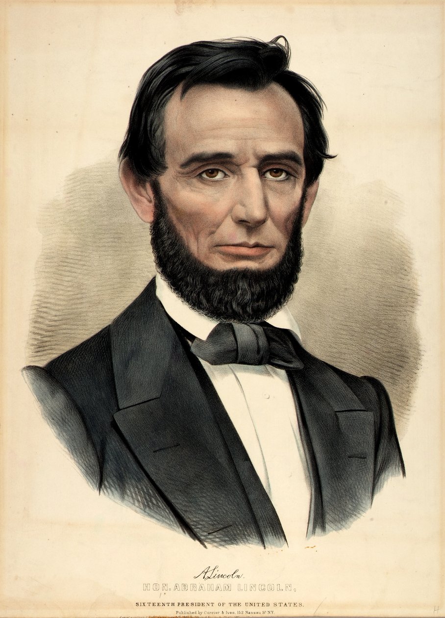 Tiszteletreméltó Abraham Lincoln, 16. elnök alkotó: Currier and Ives