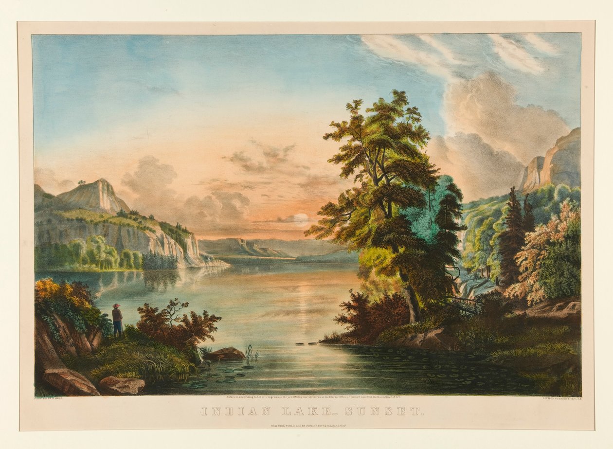 Indiai-tó – naplemente alkotó: Currier and Ives