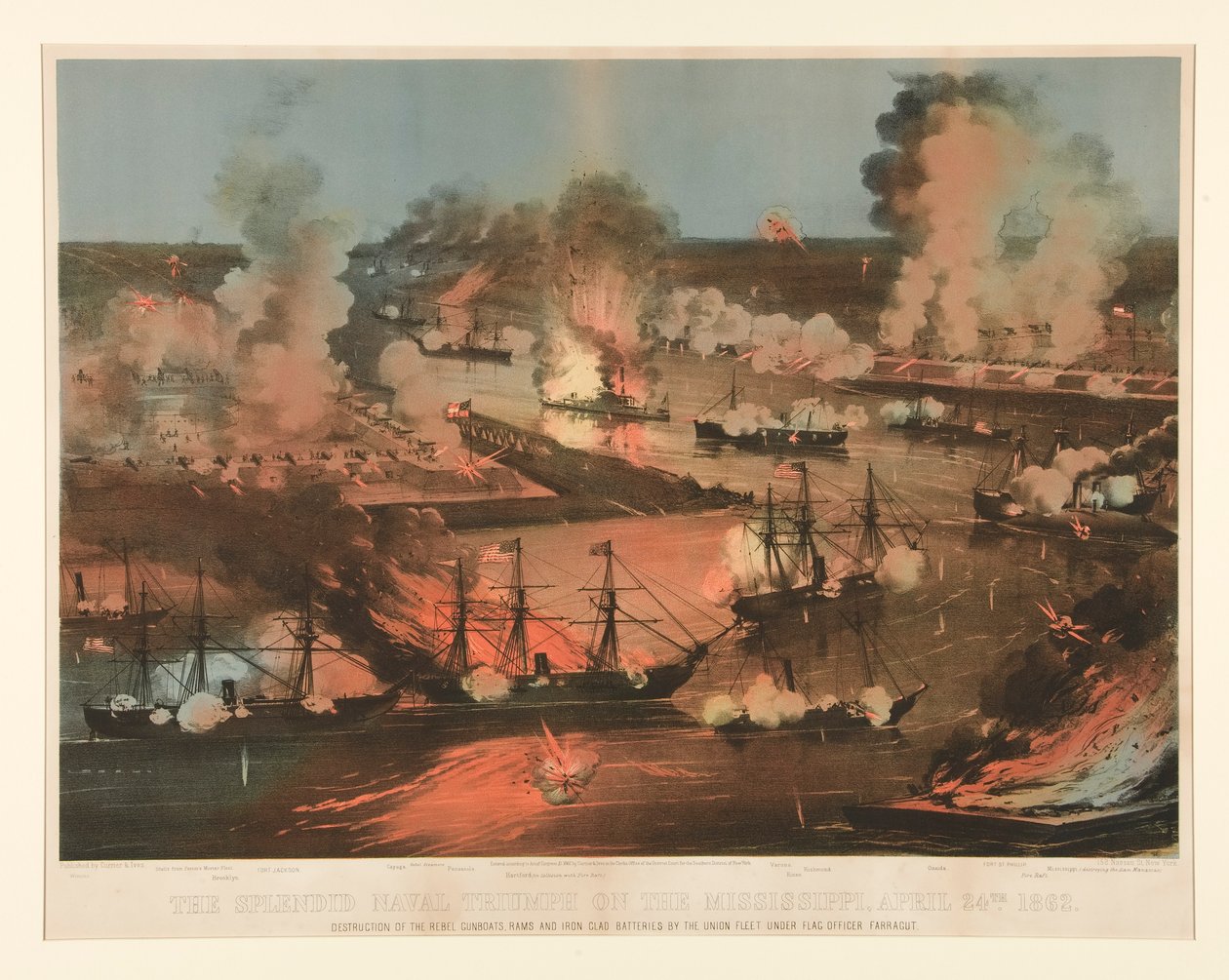 A Mississippi csodálatos haditengerészeti diadala alkotó: Currier and Ives