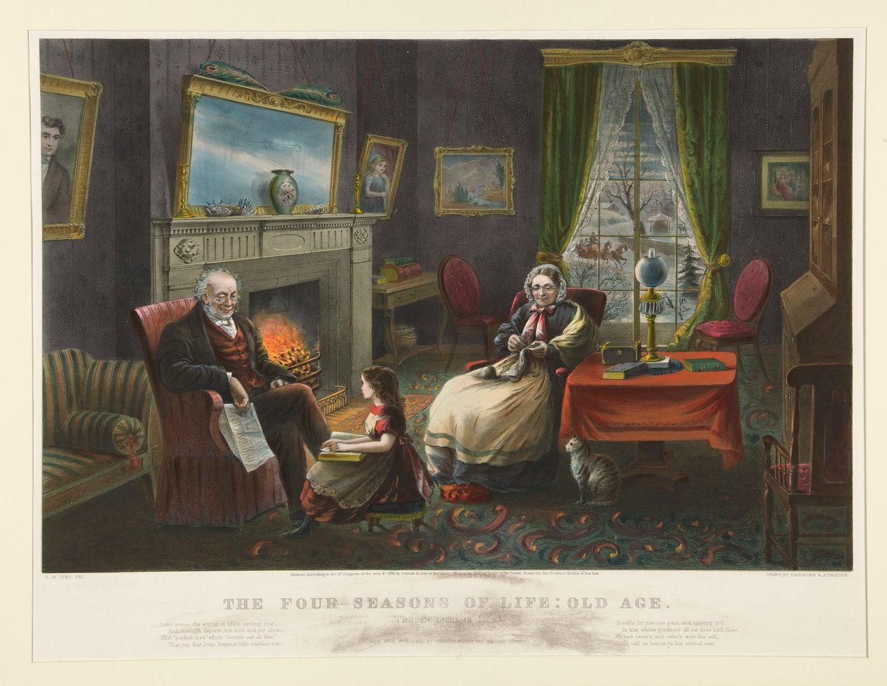 Az élet négy évszaka. - Öreg kor alkotó: Currier and Ives