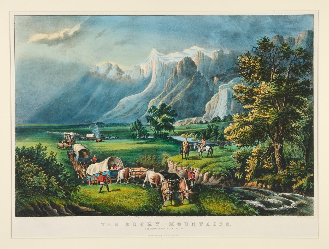 A Sziklás-hegység / Emigránsok átkelve a síkságon alkotó: Currier and Ives