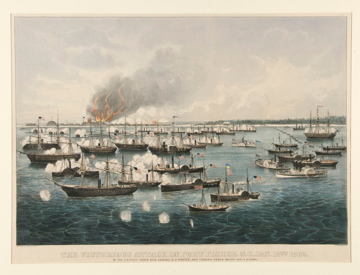 A győztes támadás Fort Fisher ellen, N.C alkotó: Currier and Ives