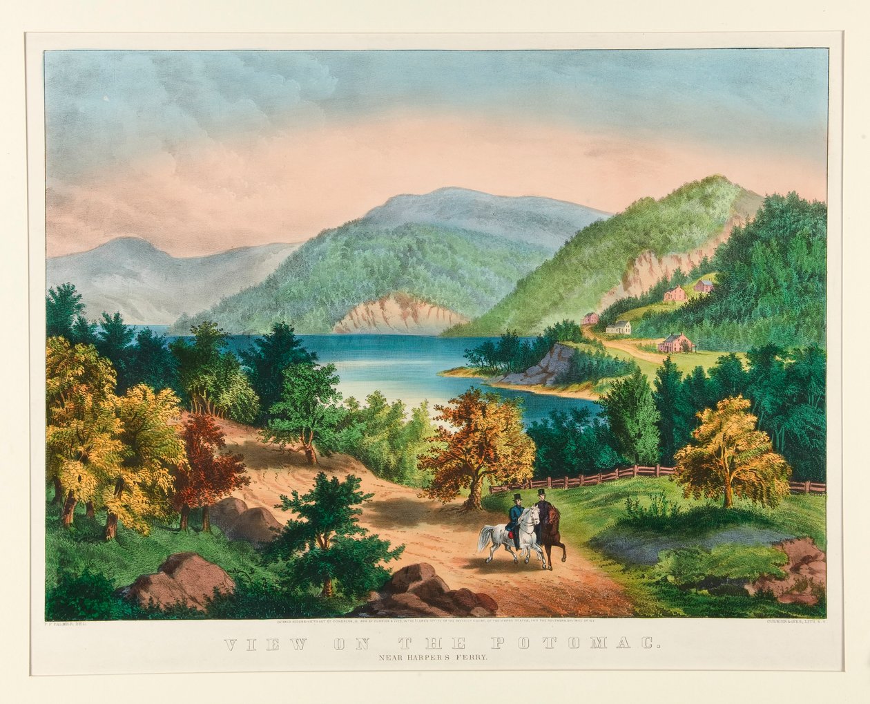 Kilátás a Potomacra Harper közelében alkotó: Currier and Ives