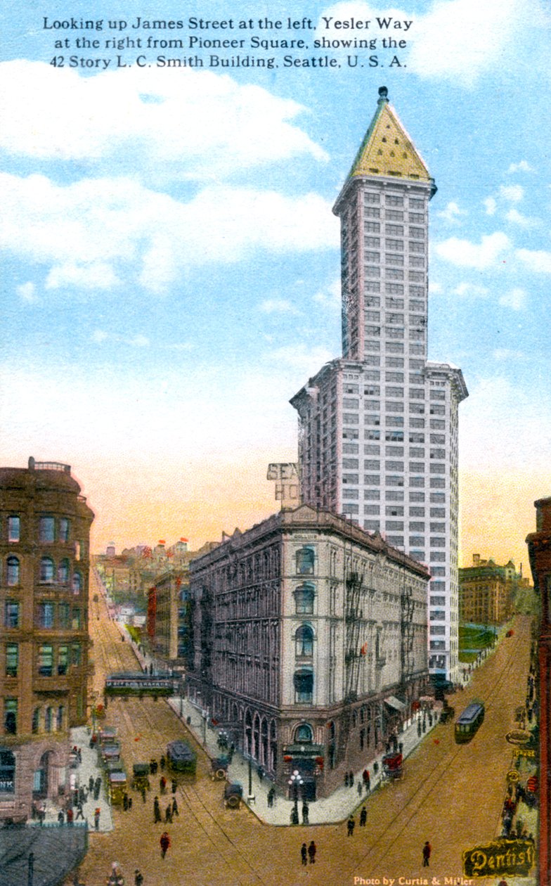 Az L.C. Smith Tower, Seattle, Amerikai Egyesült Államok, 1910-es évek. alkotó: Curtis and Miller