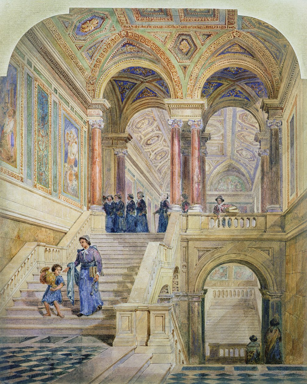 A Leedsi Városháza lépcsőházának terve, 1853-58 alkotó: Cuthbert Brodrick