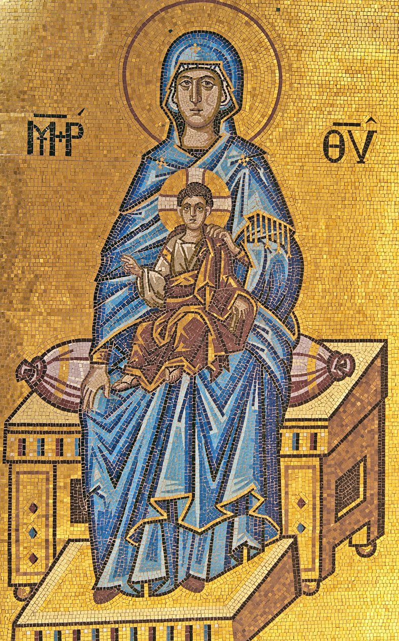 Madonna és gyermeke, Kykkos kolostor, Troodos-hegység, Ciprus (mozaik) alkotó: Cypriot