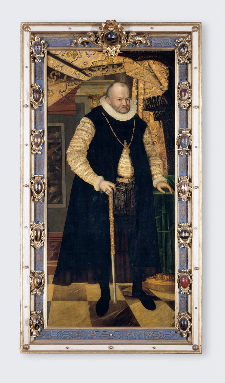 I. Augustus (1526-1586) szász választófejedelem portréja - Cyriacus Roeder (Rheder) festménye (kb. 1560-1598), olaj, vászon alkotó: Cyriacus (c.1560 1598) Roder