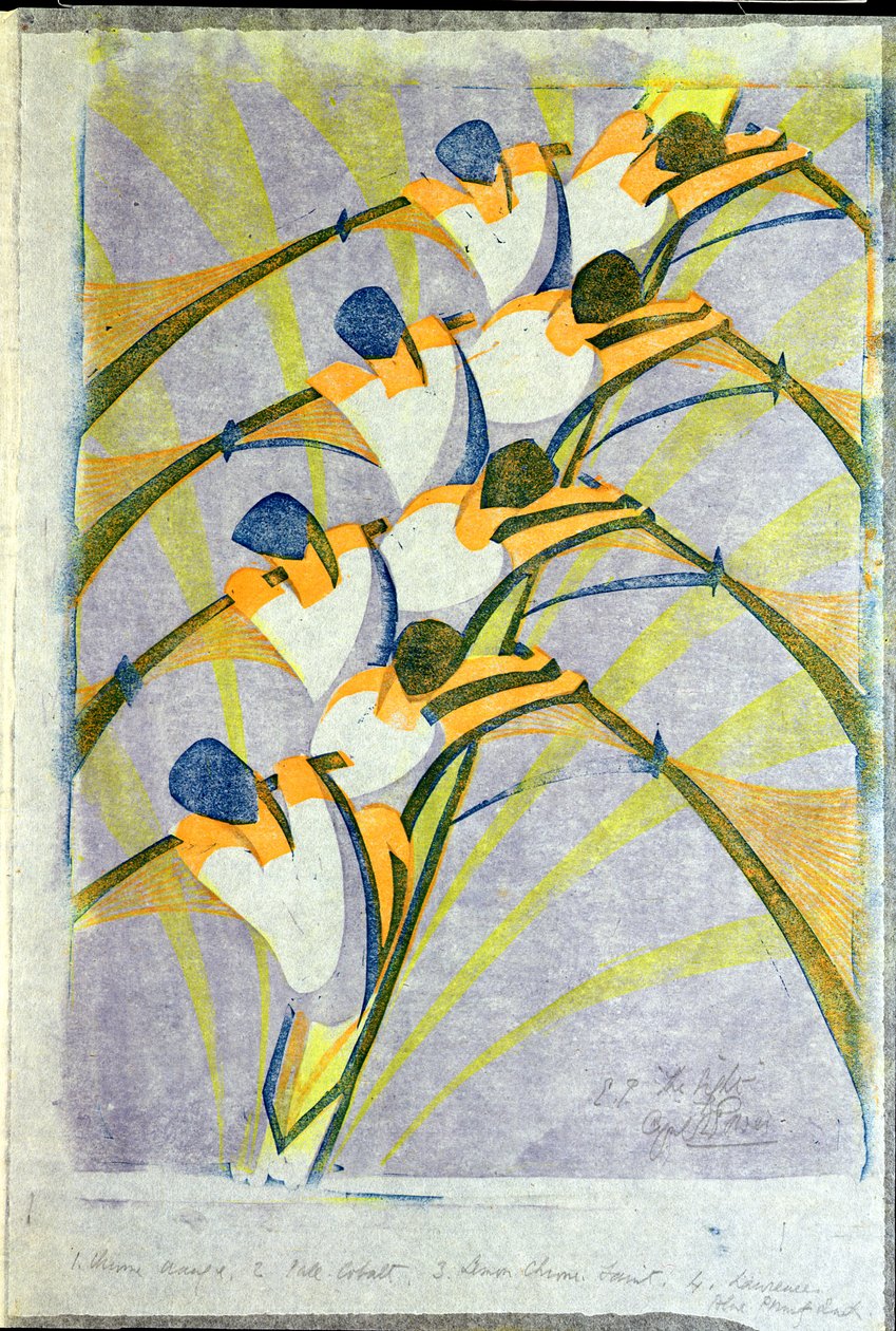 A nyolc, 1930 körül (linómetszet) alkotó: Cyril Edward Power
