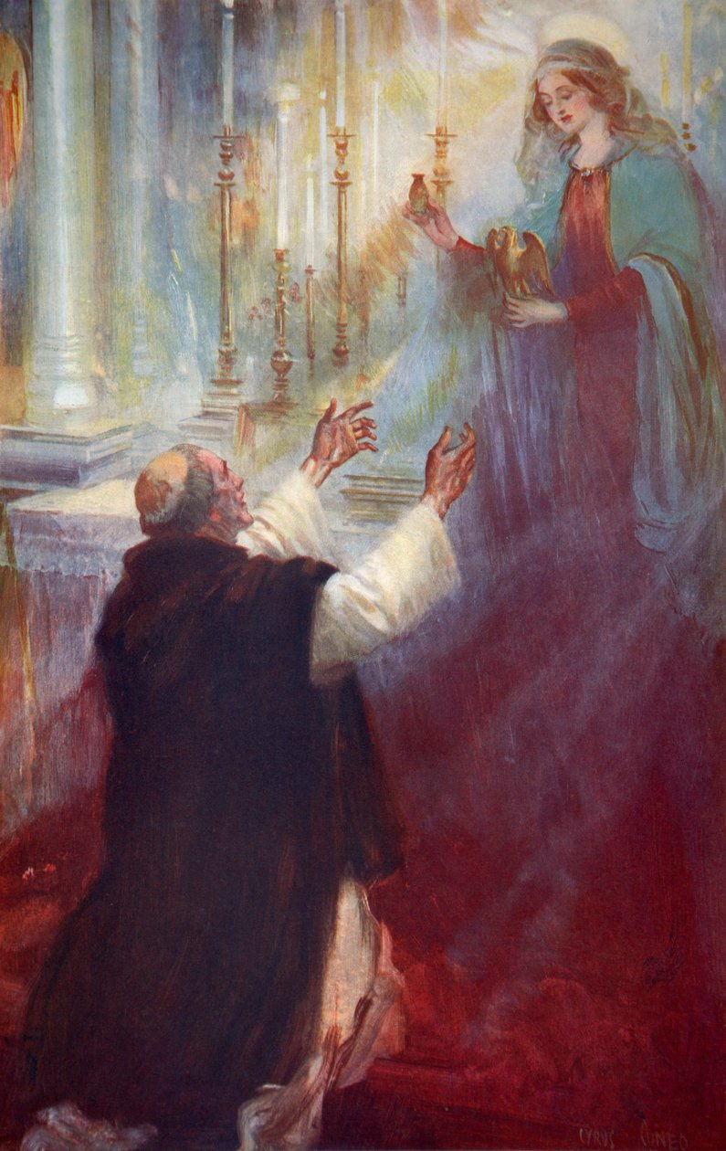 A koronázási olaj és az Ampulla legendája: a Becket Tamásnak megjelenő szűz jelenése alkotó: Cyrus (after) Cuneo