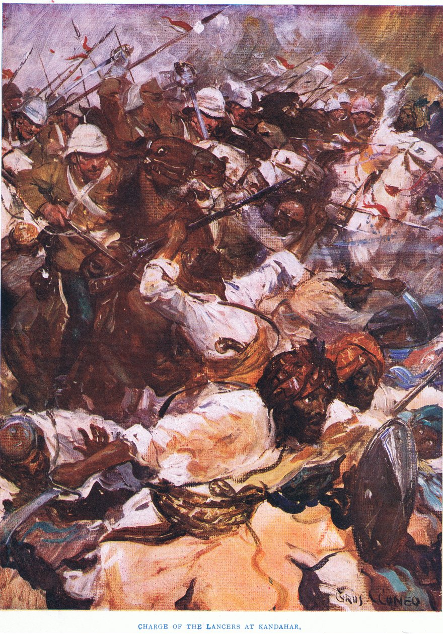 A Lancers rohama Kandahárban, 1915 alkotó: Cyrus Cuneo