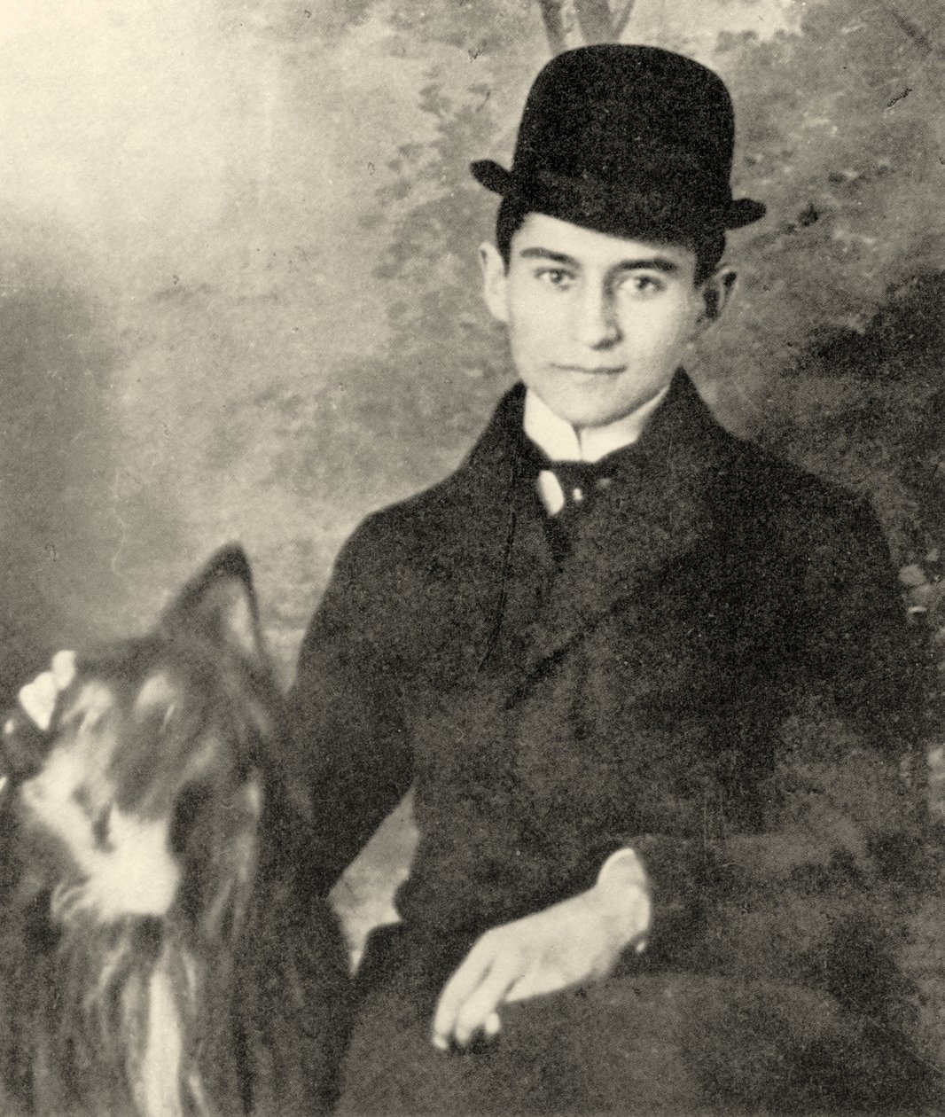 Franz Kafka a kutyájával, 1910 alkotó: Czech School