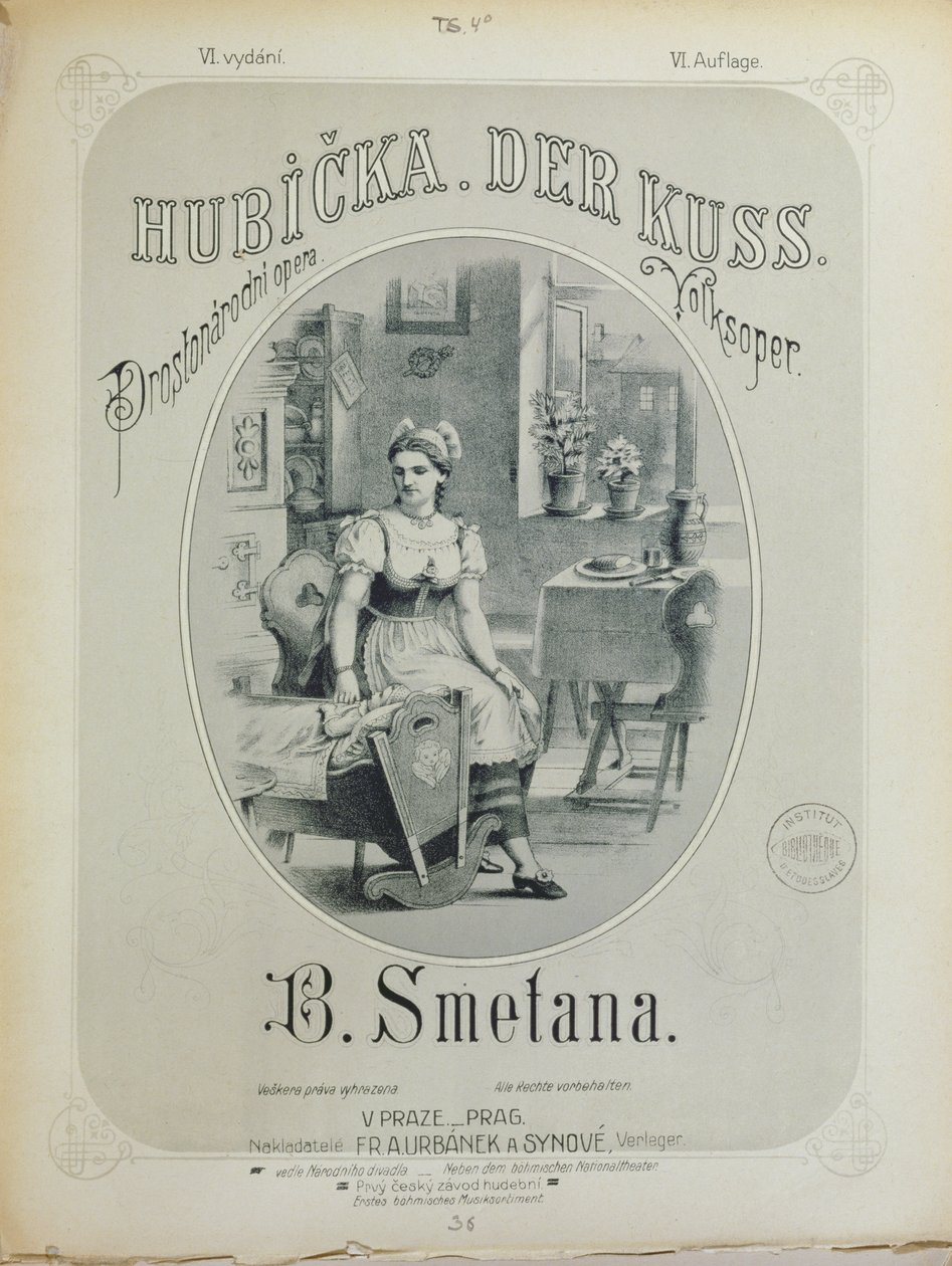 Bedrich Smetana (1824-84) A csók című film partitúrájának borítója alkotó: Czech School