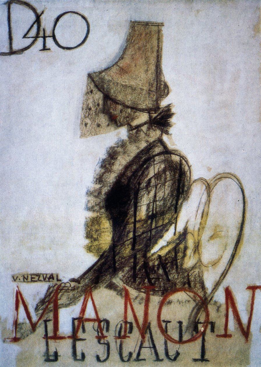 A Manon Lescaut című opera premierjének plakátja alkotó: Czech School