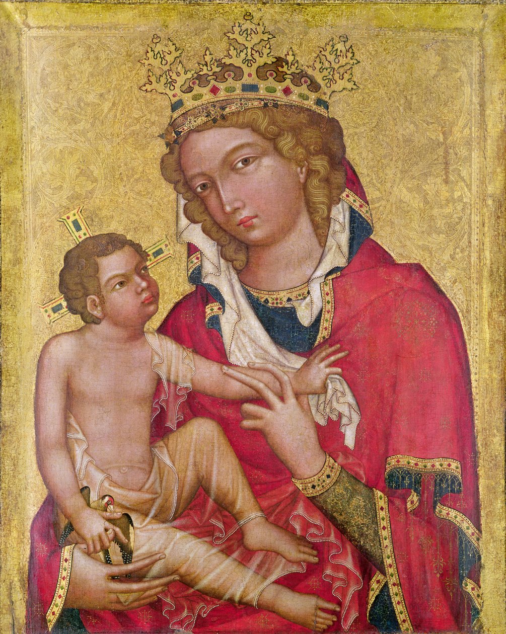 Szűz és gyermek, 1350 körül (maruflage és tempera a panelen) alkotó: Czech School