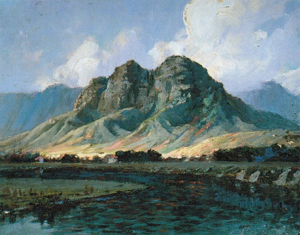 Maunawili Peaks Olomana Kailuanból alkotó: D. Howard Hitchcock