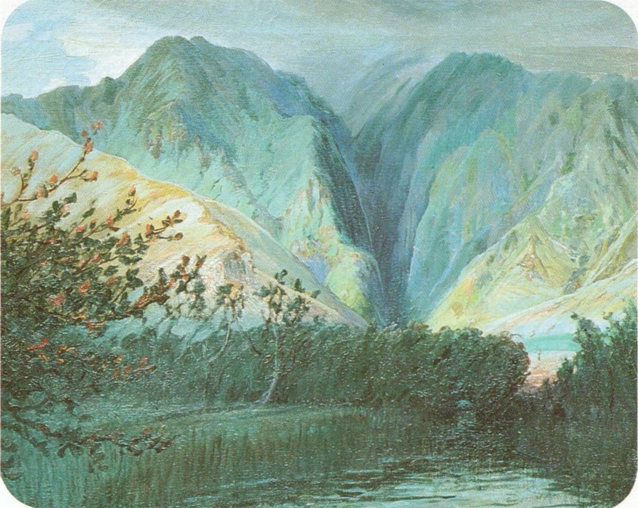 Szent vízesés, Oahu alkotó: D. Howard Hitchcock