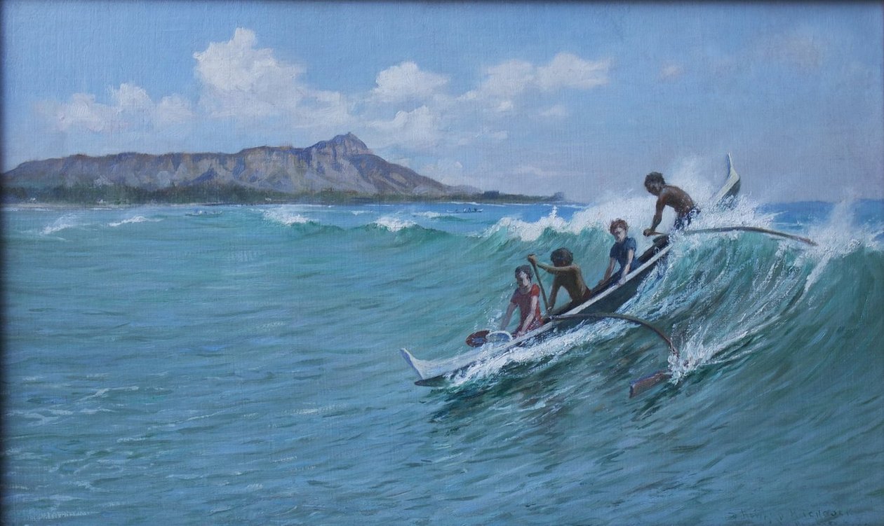 Kenu szörf, Waikiki alkotó: D. Howard Hitchcock