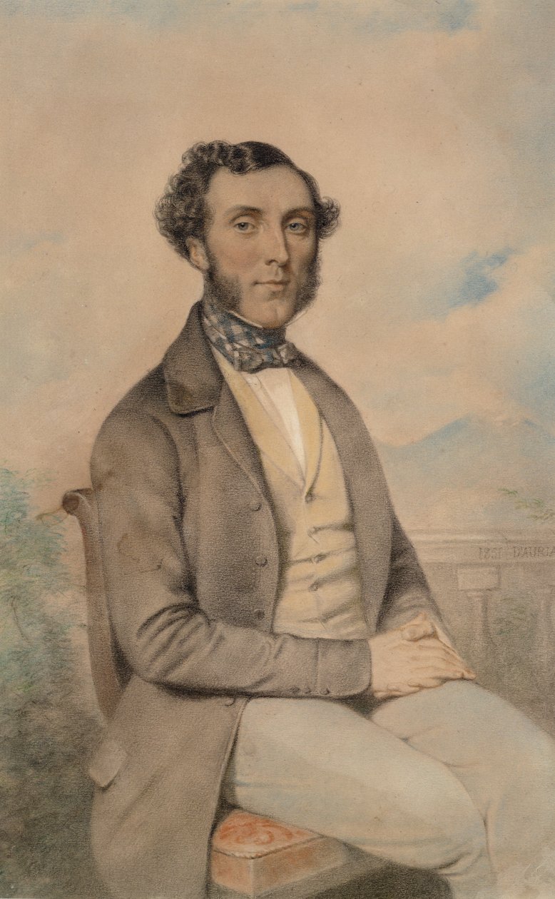 Ülő úriember portréja, 1851 (pasztell, papíron) alkotó: DAuria