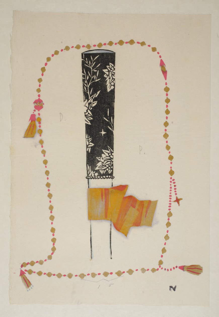 Tervezés, 4. tábla, 7. könyv, illusztráció: „Wiener Werkstatte Mode 191415”, pub. Eduard Kosmack, Bécs, 1914-1915 (kézzel színezett linómetszet) alkotó: Dagobert Peche