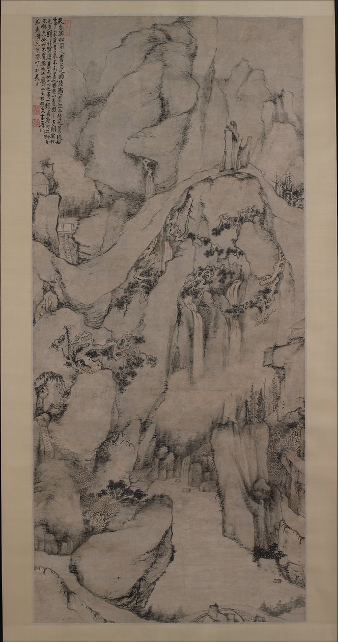 A Tiantai-hegy furcsa fenyői, 1687. alkotó: Dai Benxiao