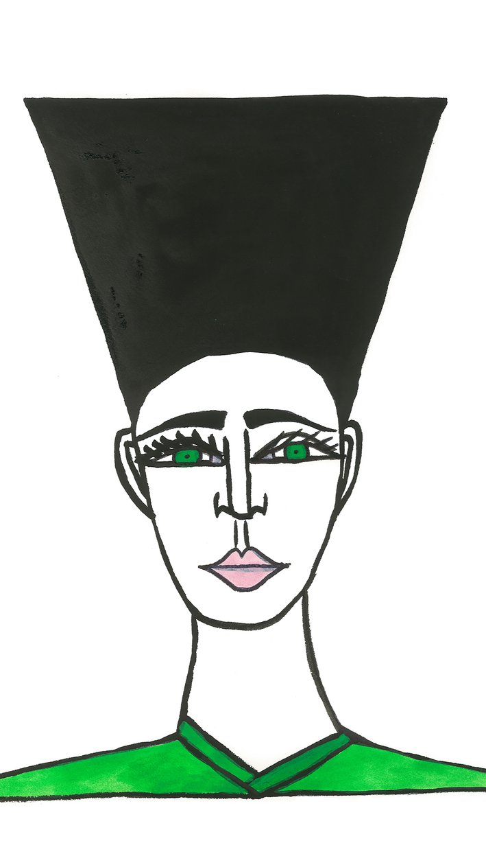 Afro Hair, 2024 (toll és festék, papír) alkotó: Daisy de Villeneuve