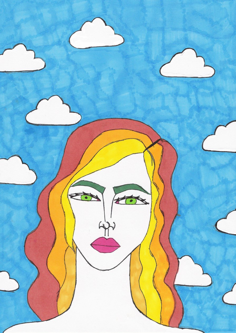 Blue Sky (filctoll papírra) alkotó: Daisy de Villeneuve