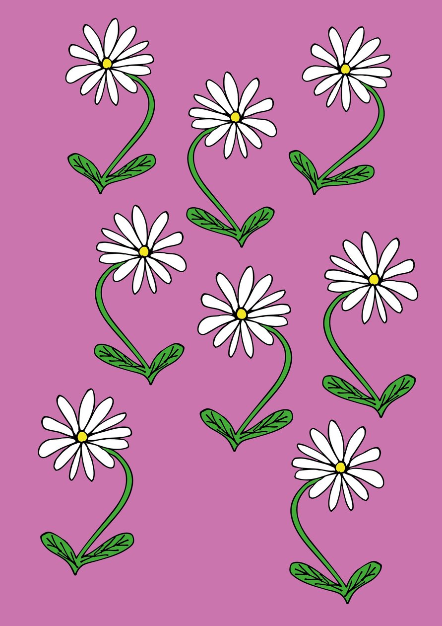 Százszorszépek ismétlés rózsaszín háttér (digitális) alkotó: Daisy de Villeneuve