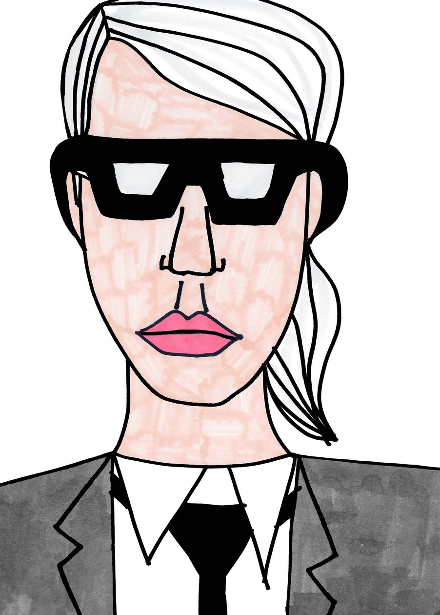 Karl Lagerfeld (filctoll papírra) alkotó: Daisy de Villeneuve