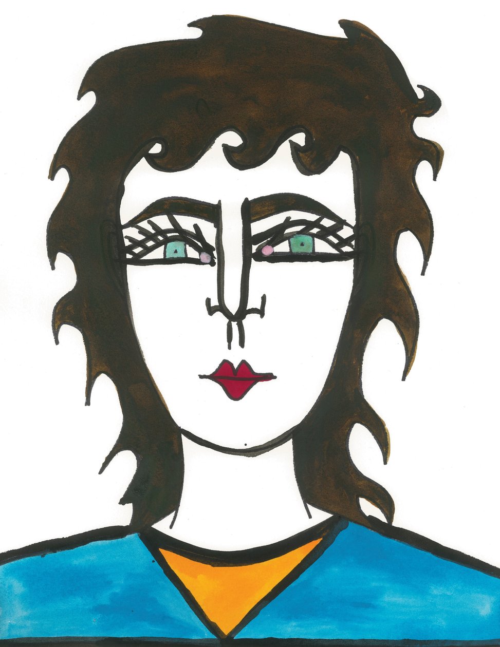Mullet Hair, 2024 (toll és festék, papír) alkotó: Daisy de Villeneuve
