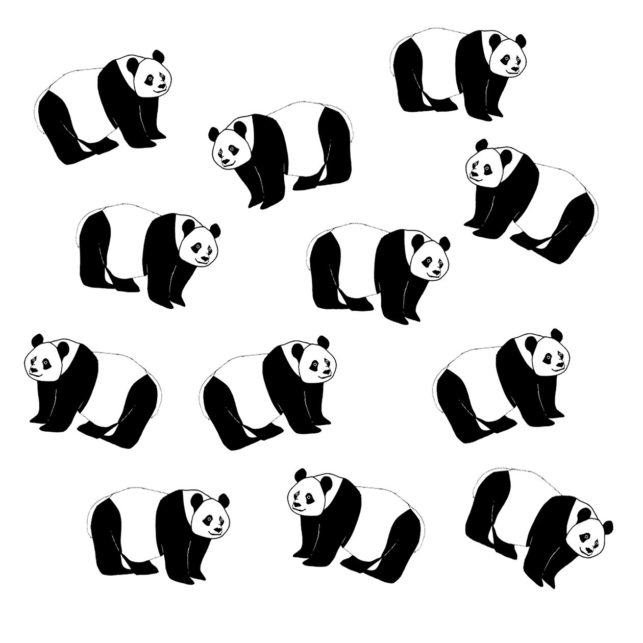 Panda, 2024 (vegyes technika) alkotó: Daisy de Villeneuve