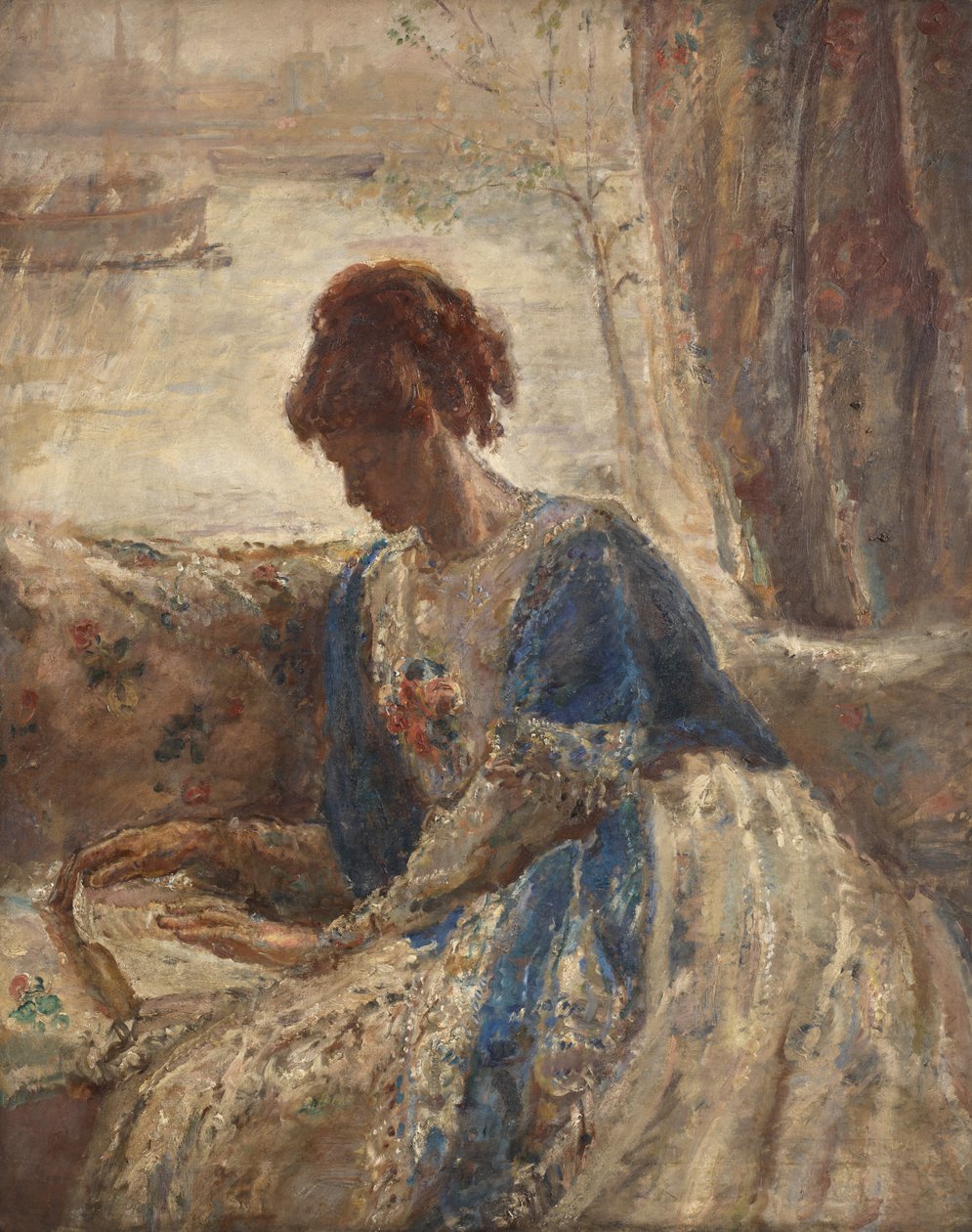 Contre-jour – Ablaknál ülő nő (recto) alkotó: Dame Ethel Walker