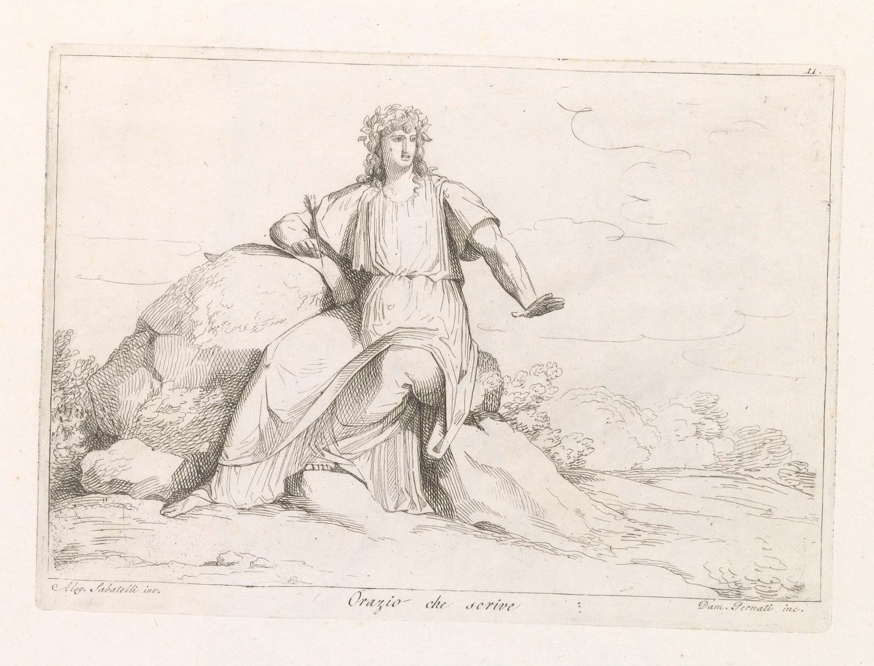 Horatius Horatius, aki ír (cím a tárgyon) alkotó: Damiano Pernati
