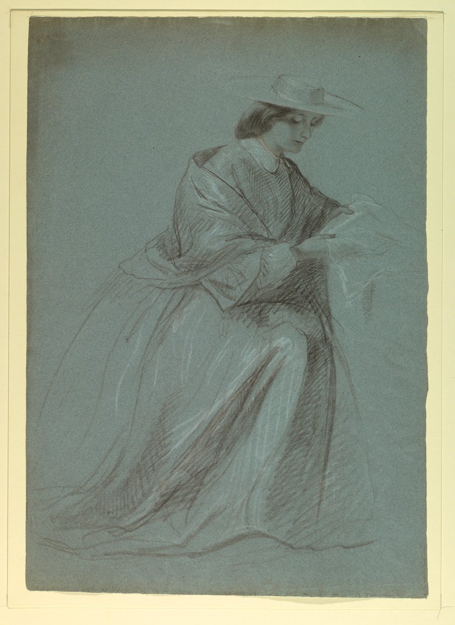 Rajz, Mrs. Sheppard Gandy ülő helyzetben, 1859 alkotó: Daniel Huntington