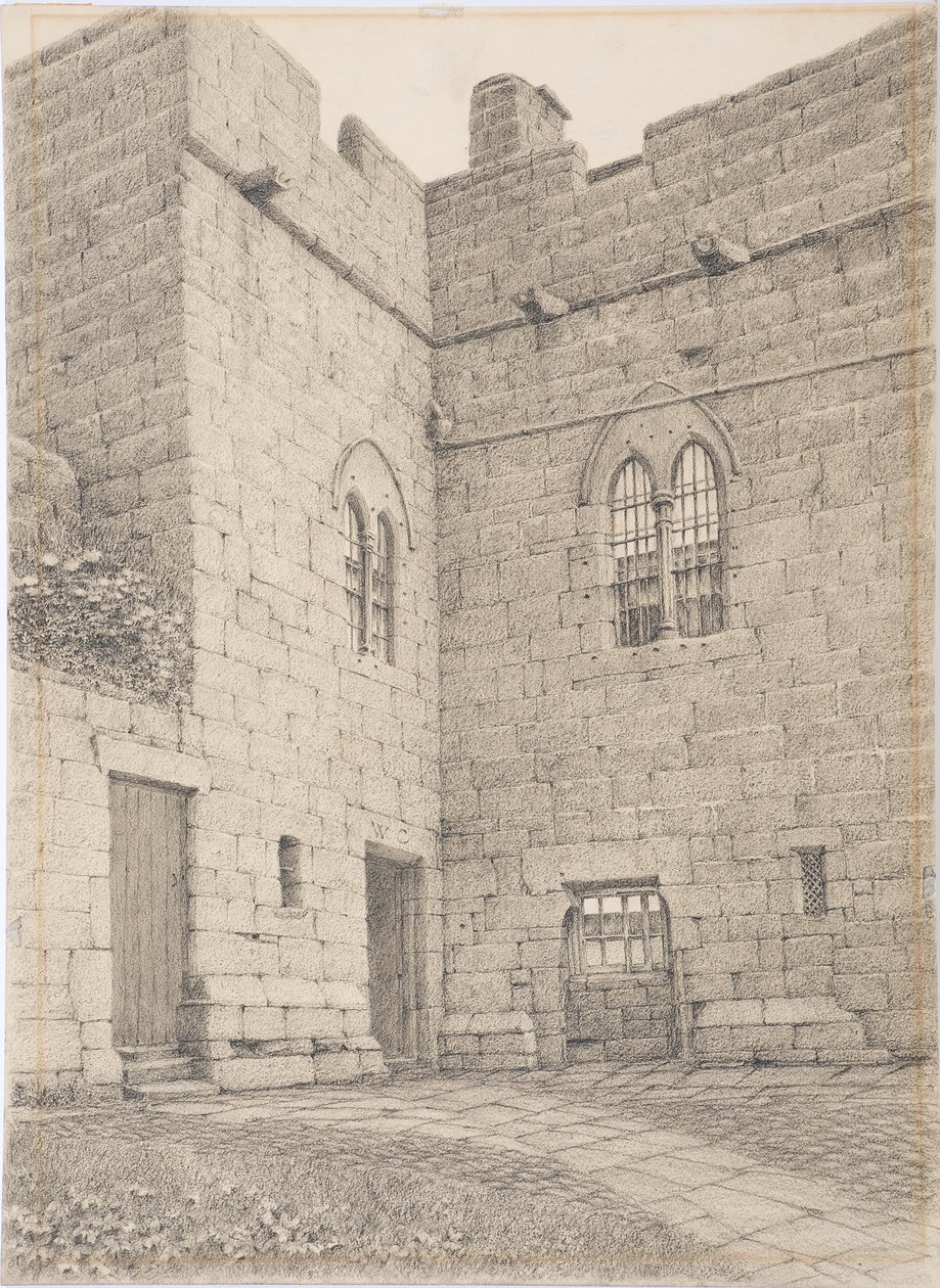 Aydon kastély, 1916 körül (szén a kártyán) alkotó: Daniel Oliver