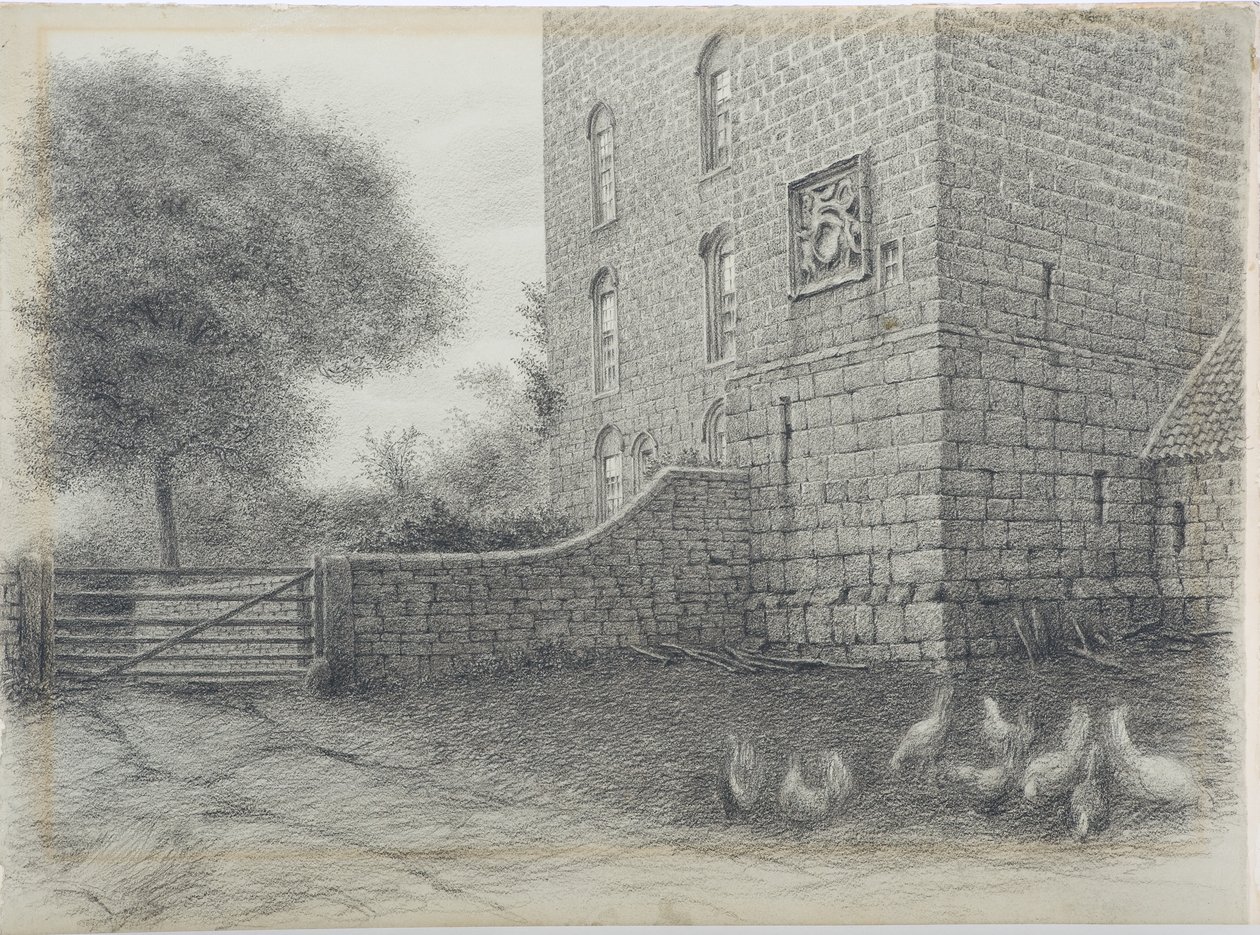 Cockle Park, Northumberland, 1916 körül (faszén papíron) alkotó: Daniel Oliver