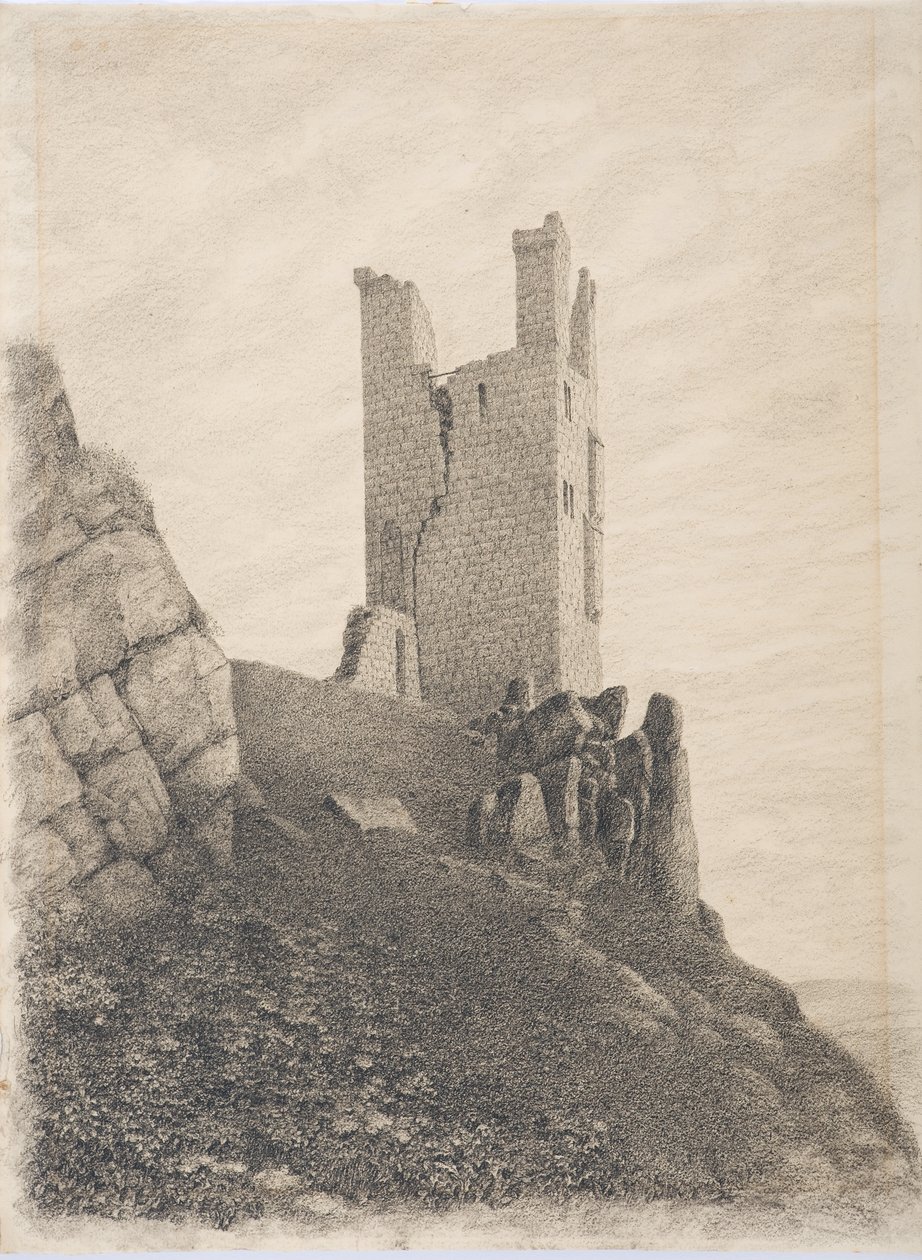 Lilburn Tower, Northumberland, 1916 körül (faszén papíron) alkotó: Daniel Oliver