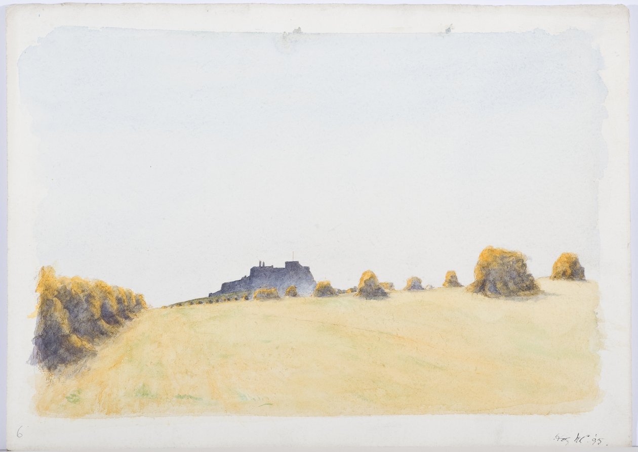 Lindisfarne, 1895 (tinta, ceruza és WC papíron) alkotó: Daniel Oliver