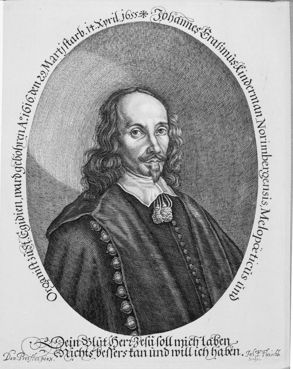 Johannes Erasmus Kindermann, Johann Friedrich Fleischberger metszete alkotó: Daniel Preissler