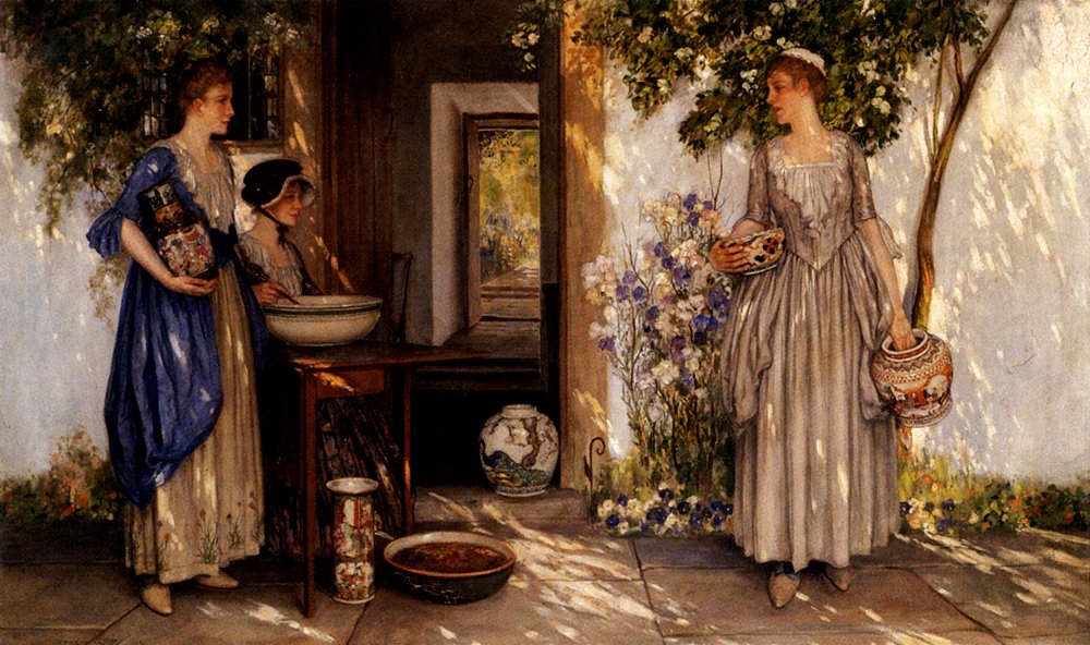 Jeanne a teraszon alkotó: Daniel Ridgway Knight