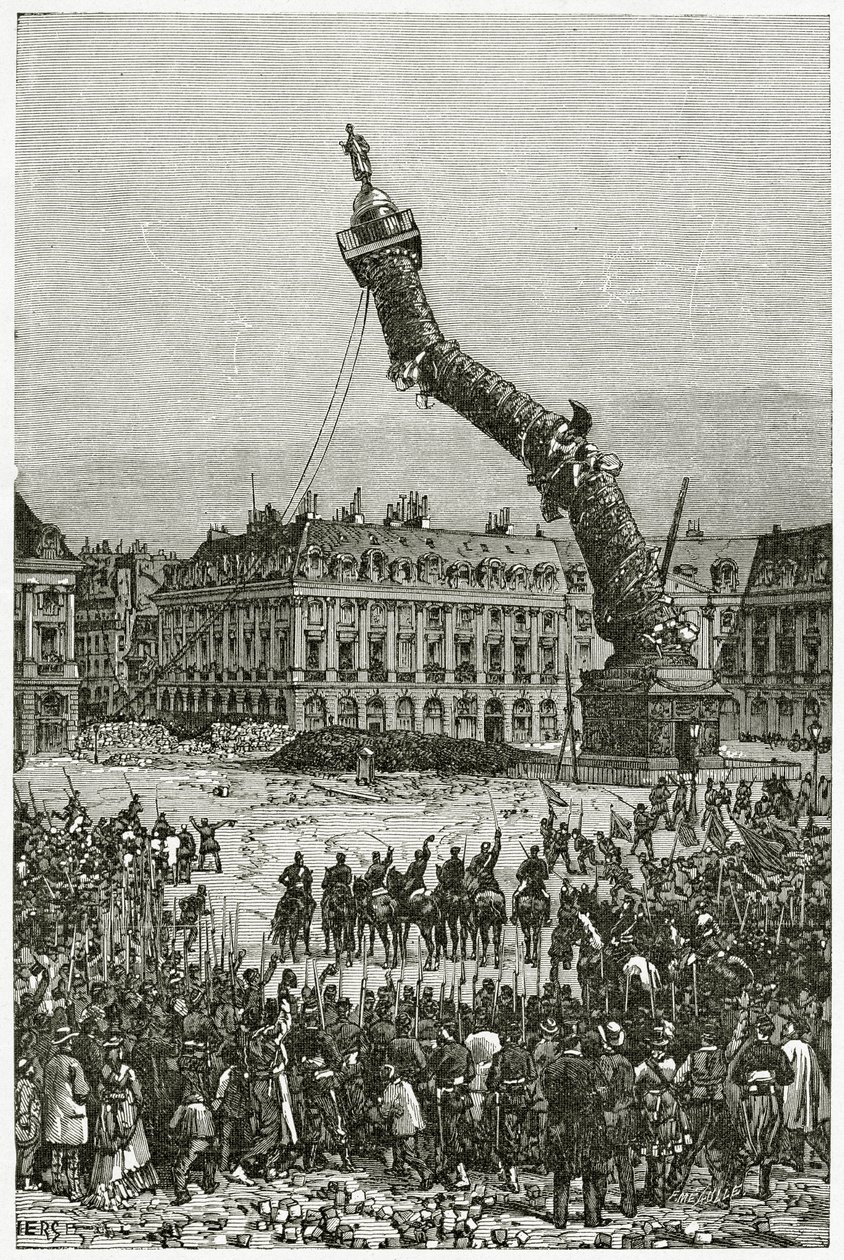 Vendôme-oszlop, 19. század (bw-metszet) alkotó: Daniel Urrabieta Vierge
