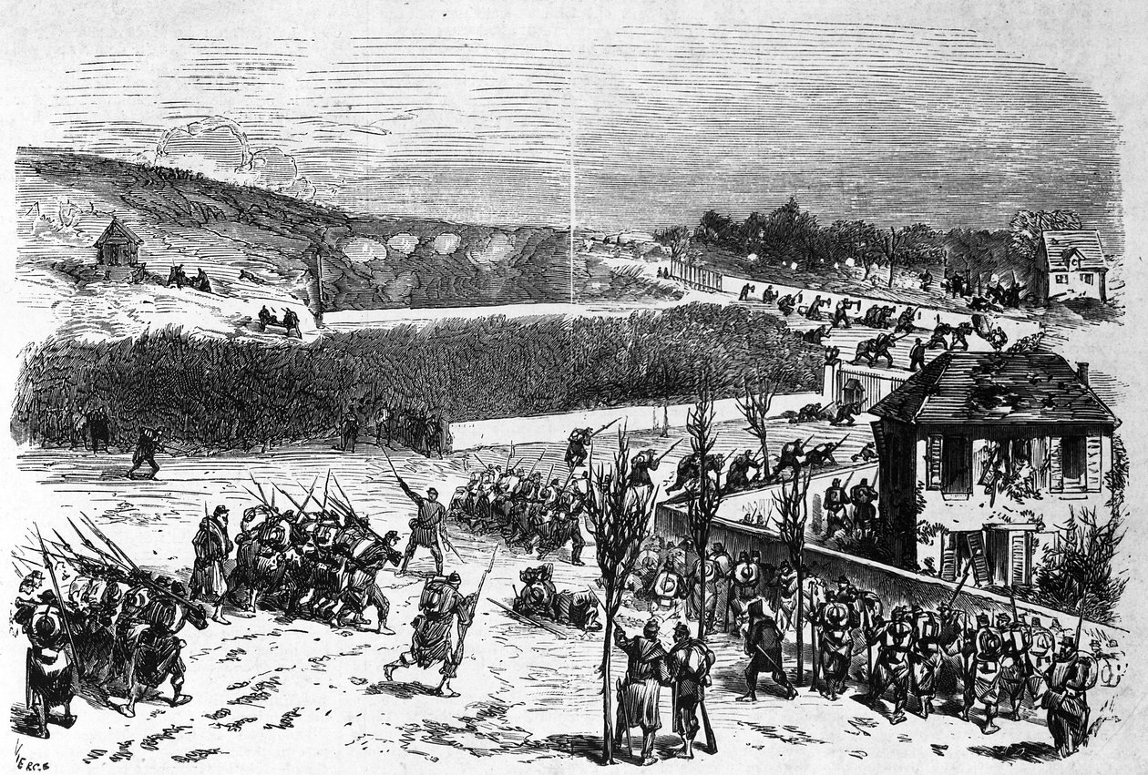 Csapatok de Bellemare tábornok parancsnoksága alatt a buzenvali csatában, késő C19 alkotó: Daniel Urrabieta Vierge