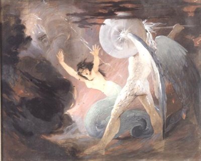 Mitológiai jelenet (gouache) alkotó: Daniel Maclise