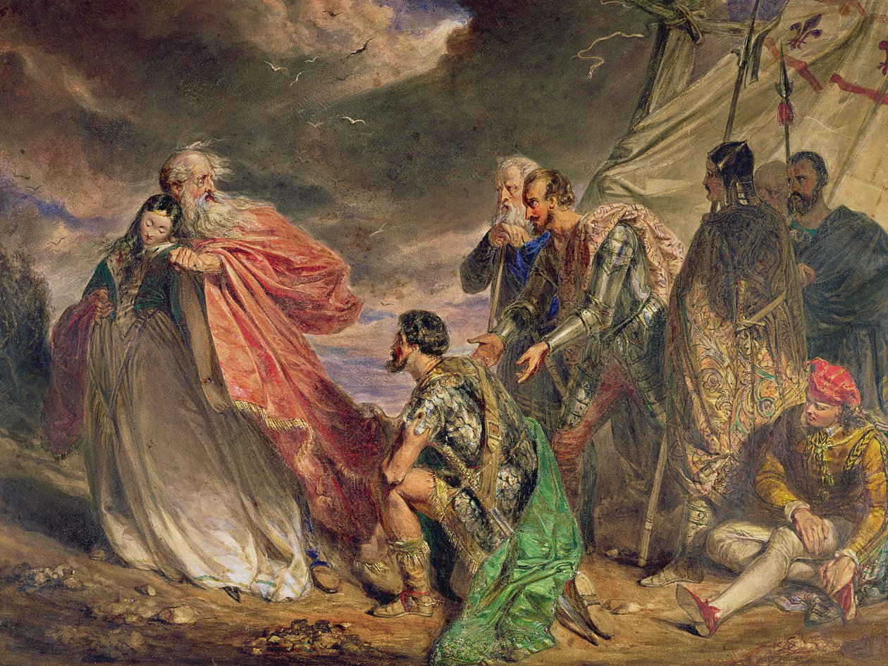 Lear és Cordelia, 1843 körül (akvarell) alkotó: Daniel Maclise