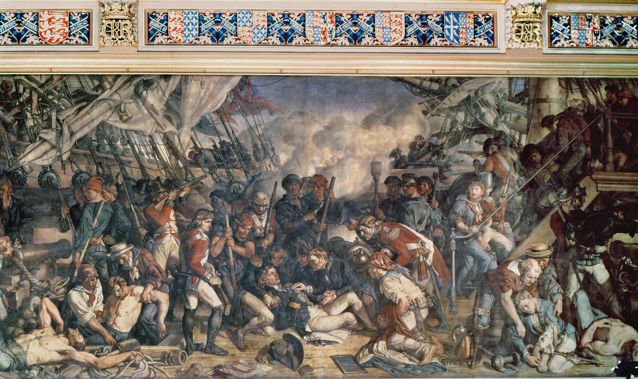 Nelson halála, a Victory alsó fedélzetének részlete alkotó: Daniel Maclise