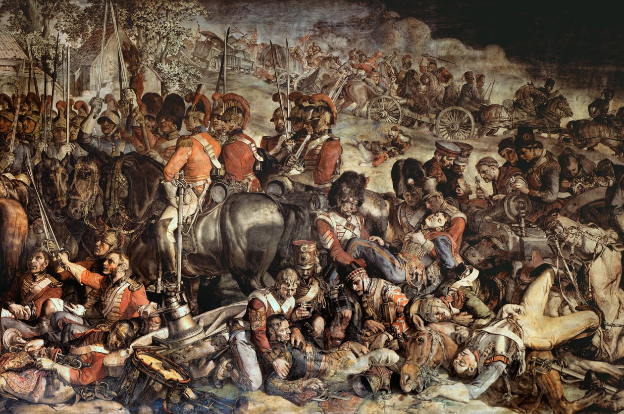 Wellington és Blucher találkozása Waterloo után (falfestmény) (2001-es részlet44) alkotó: Daniel Maclise