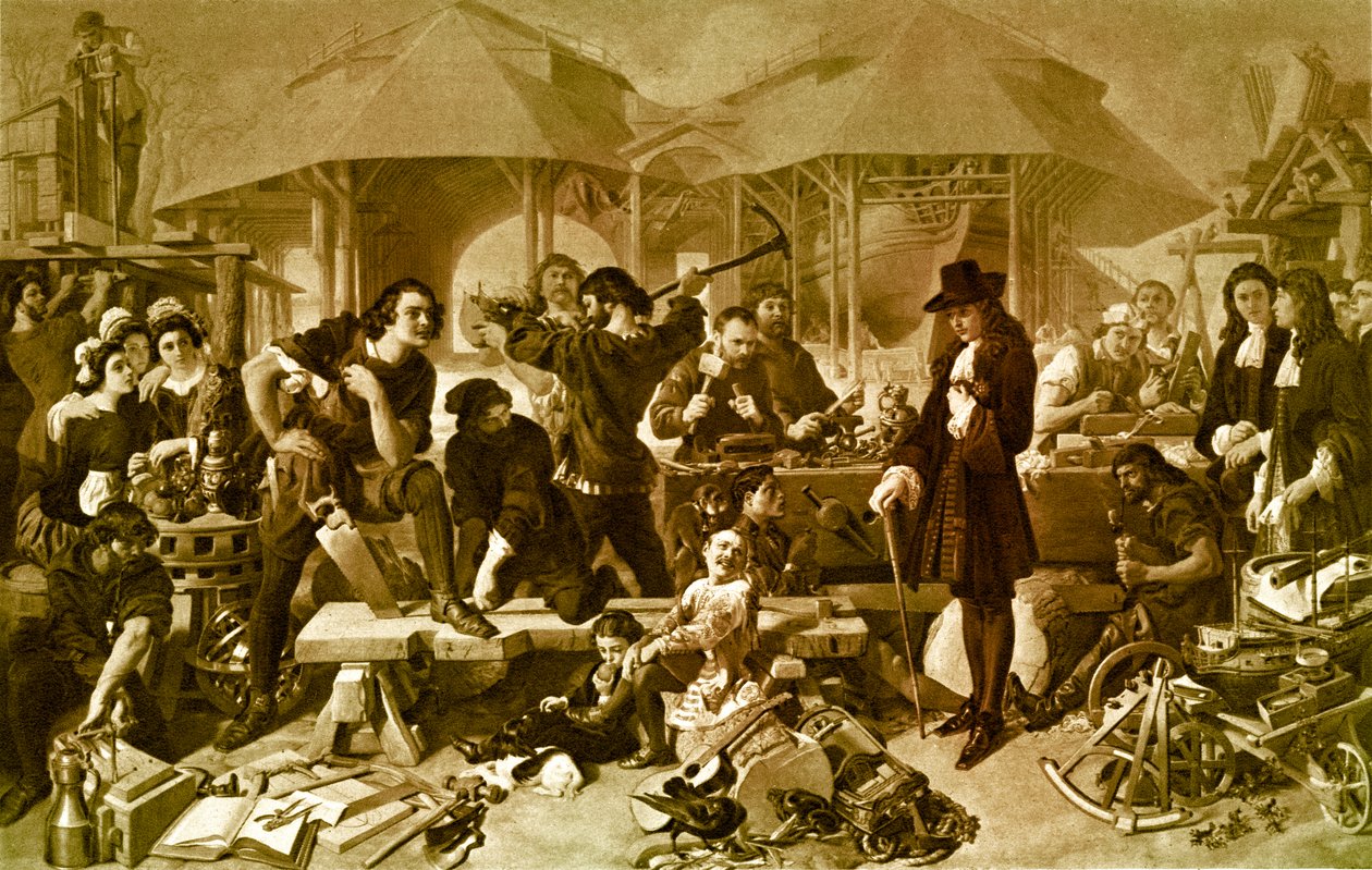 Nagy Péter a Deptford Dockyardban alkotó: Daniel 1806 70 Maclise