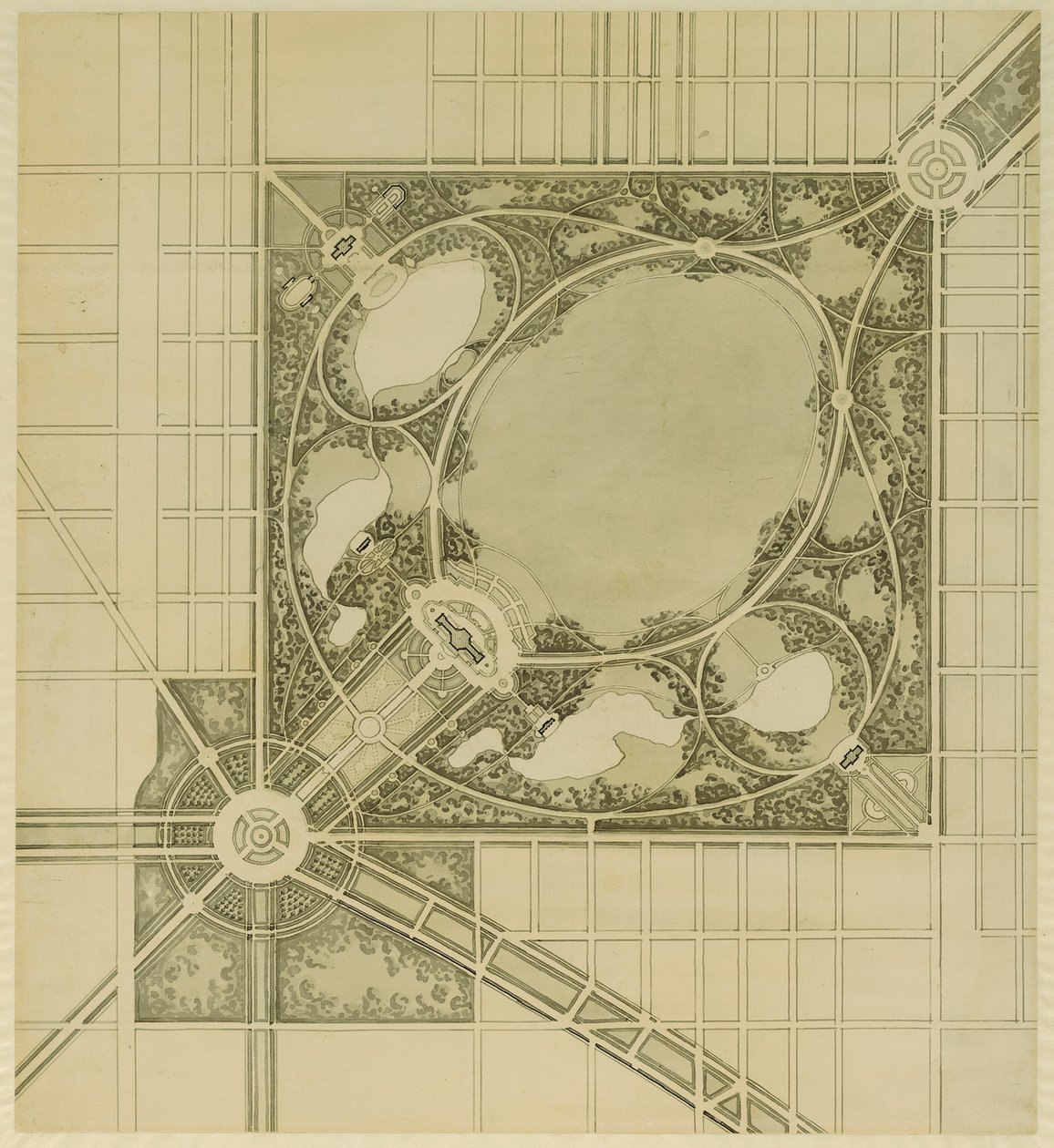 Chicago terve, 62. tábla, A javasolt park terve, 1909. alkotó: Daniel Burnham